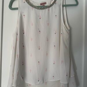 Juicy Couture White Blouse with Pink and Blue Details